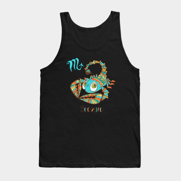 Scorpio zodiac children Tank Top by Mako Design 